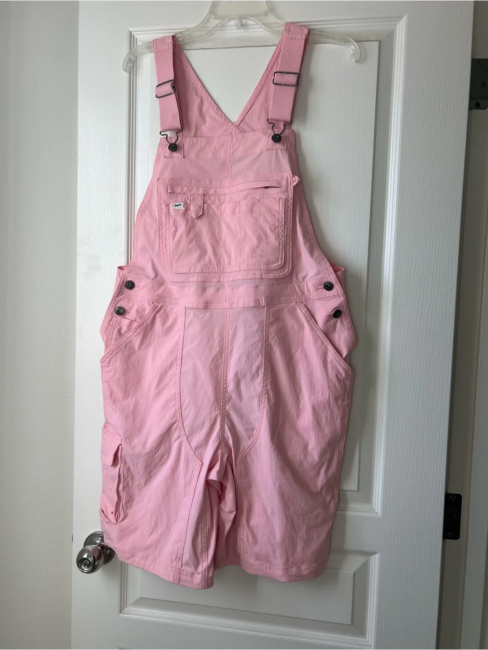 Duluth Trading Co Women’s Light Pink Overall Shorts - Picture 2 of 6